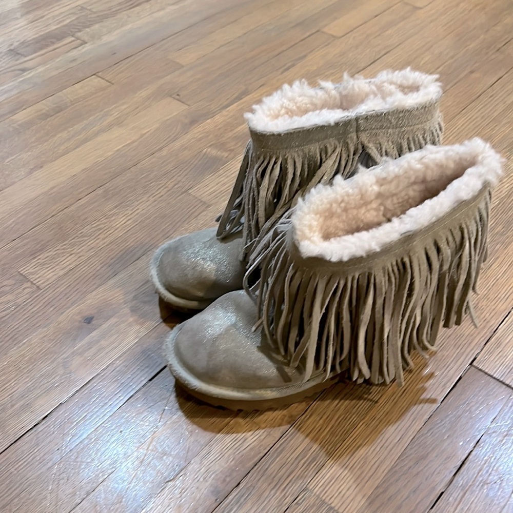Ugg Silver Tassel Boots size 3 US